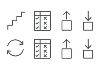 Seamless metallic background with data management icons in linear style