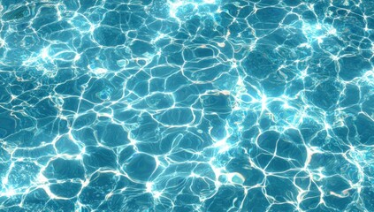 Obraz premium A vibrant turquoise water surface, rippled with sunlit reflections, showcasing a detailed texture of water patterns.