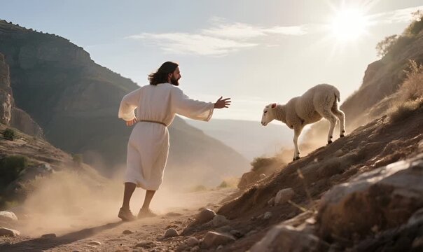 Jesus Running After a Lost Sheep: A Symbol of Compassion, Rescue, and Divine Love