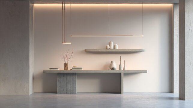 Minimalist Entryway with Console Table and LED Lighting