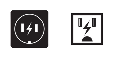 Electrical Power Outlet and Charging Symbol Set