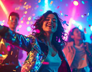 Smiling people having fun at the club 1（生成AI　Generated Image）