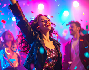 Smiling people having fun at the club 2（生成AI　Generated Image）