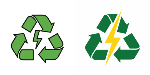 Obraz premium Recycling and Energy Icons Representing Sustainable Power