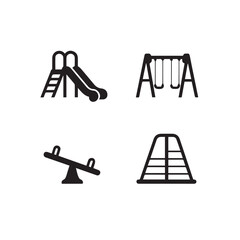 Playground Equipment Vector Icons Set