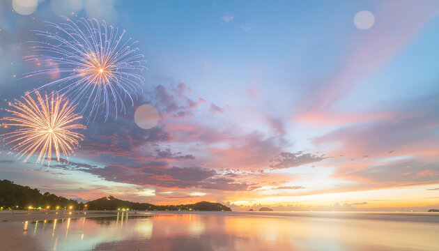 fireworks over the river