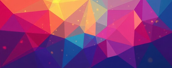 Fototapeta premium Abstract geometric triangle pattern with vibrant color gradients , geometry, polygon background, pattern