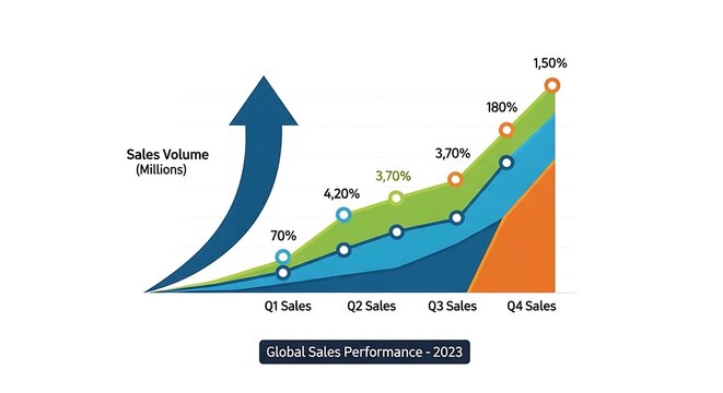 Sales volume growth graph.
