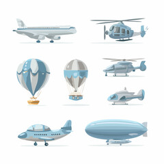 Obraz premium vector set of airplane icons