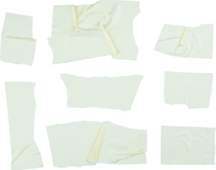 set of paper tapes on white background, PNG