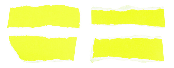 set of colorful torn paper notes on white background for scrapbooking, collage, and vintage design graphics