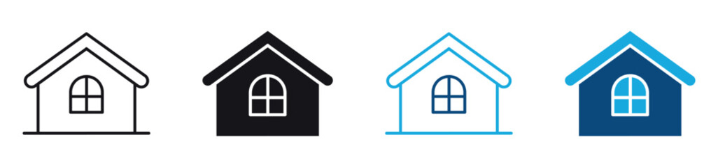 House icons set. Property line and flat symbol ,Smart home icon collection. vector illustration.