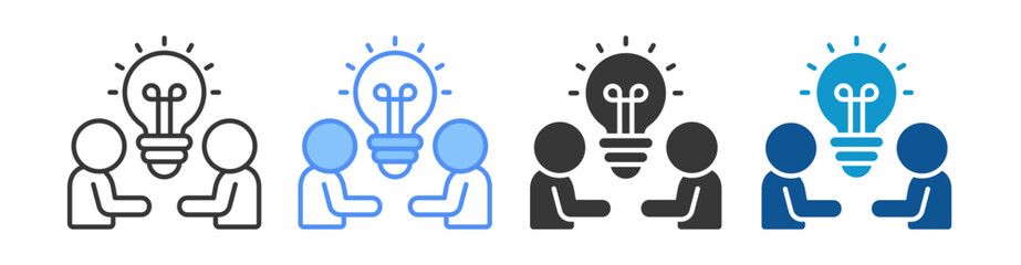 Brainstorming Icon Set Multiple Style Collection