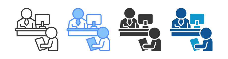 Colleague Icon Set Multiple Style Collection