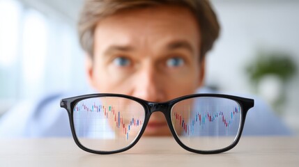 A professional investor analyzing an investment or stock chart. Being a professional investor and trader who values investment psychology and risk management.