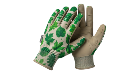 Gardening Gloves with Leaf Pattern Keywords: gardening gloves, garden, horticulture, outdoor