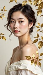Beautiful Asian Woman Portrait Elegant Beauty and Natural Glow