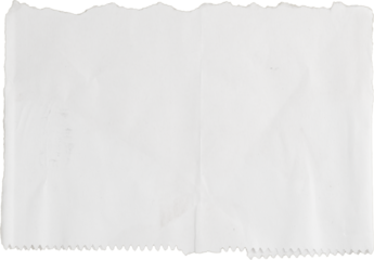 ripped white paper with blank space for message or quote isolated on white , PNG