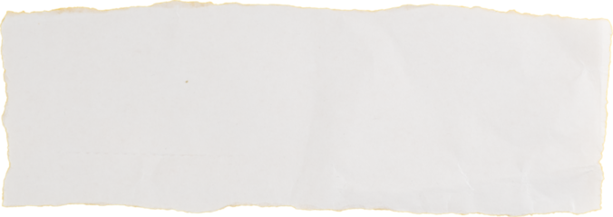 a strip of white torn paper with blank space for title or text on white background, for digital background use or social media reels