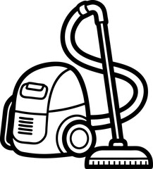 vacuum cleaner line are vector black , white background 