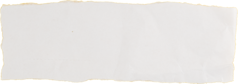 a strip of white torn paper with blank space for title or text on white background, for digital background use or social media reels