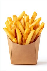 French fries in brown box