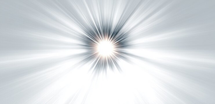 Abstract white light burst with glowing rays