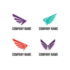 Collection of Wing Logos for Company Branding and Design.