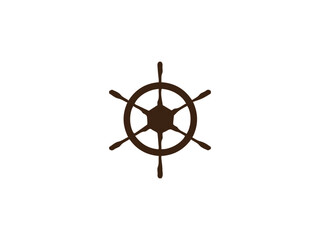 Obraz premium Ship wheel logo icon and illustration vector design 