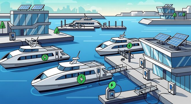 Electric Boat Docking. - Powered by Adobe