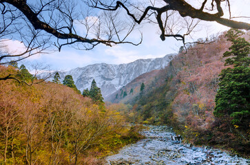 A view of Daisen Mountain during lush foliage season, Tottori, Chugoku, Japan.