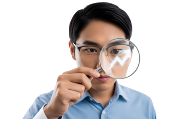 Financial Analysis Investment Data Trends with Magnifying Glass Business Growth Stock Market Finance Future Economy Trade Analysis Trend