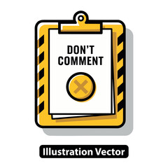 Don't Comment Clipboard Vector Illustration for Discussion-Free Environments