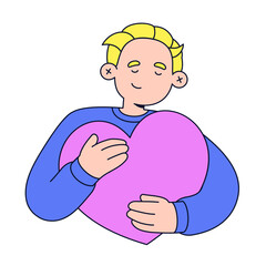 Young man spending Valentine's Day alone in harmony