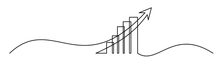 Continuous Line Arrow Graph Growing Up