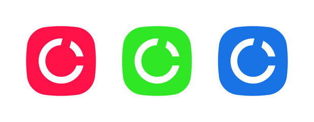 A set of three colorful icons (red, green, blue) featuring a circular refresh arrow, representing the System Refresh/Restart feature to reboot or reload data.