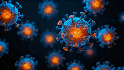 Genetic screening for cancer helps detect mutations in virus structure illustration