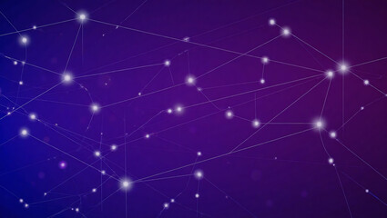 Abstract digital network connections with glowing lines and nodes on futuristic background