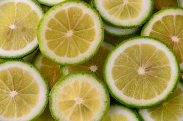 Lime slices food texture background