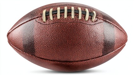 Fototapeta premium American football ball isolated on white background for sports equipment, training, game strategy, athletics, and competitive team sport concepts 