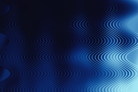 Abstract blue and dark blue blurred waves with subtle digital pixelation and light streaks - Powered by Adobe