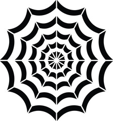 Abstract radial pattern decorative element geometric symmetry black white repeating motif graphic design isolated on transparent background