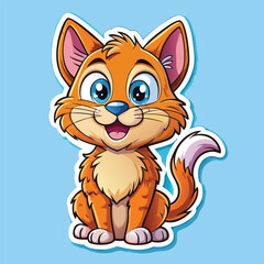 Obraz premium Cute cartoon cat sitting