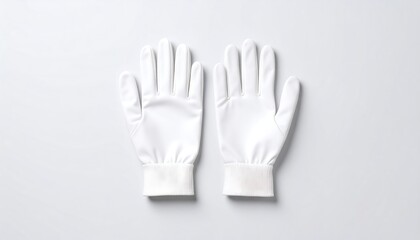 Obraz premium Pair of white gloves, top-down view