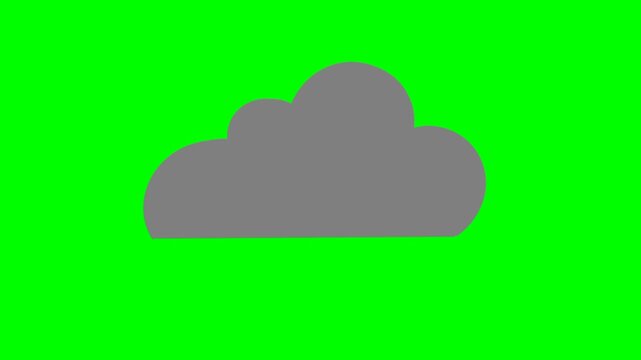 Rainy weather animation with cloud and falling rain. Forecast concept with simple visual. Minimal style weather symbol.