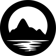 Mountains Silhouette Vector | Landscape, Peaks, Nature, Outdoor Clipart Design