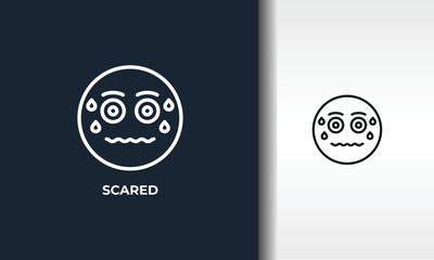 Scared Vector, Icon Or Logo Sign Isolated Symbol Illustration
