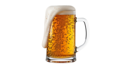 Mug of Beer Overflowing with Foam drink beverage