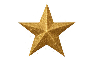 Gold glitter star decoration transparent background