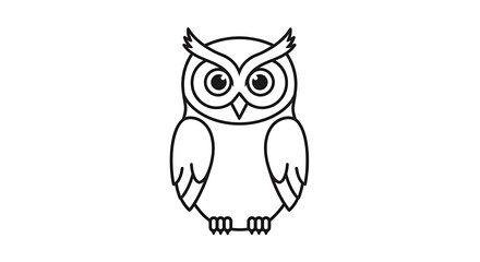 Fototapeta premium Owl Line Art.